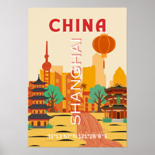 Shanghai China Reise Retroplakat Poster