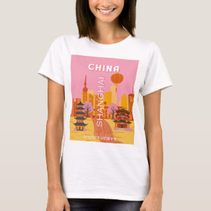 Shanghai China Reise Vintage Poster T-Shirt