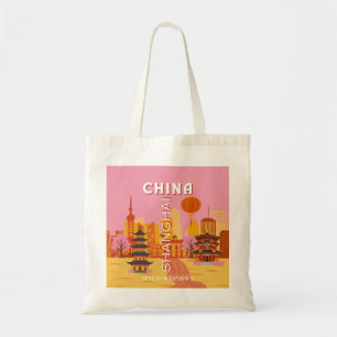 Shanghai China Reise Vintage Poster Tragetasche