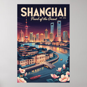 Shanghai China Retro-Reiseposter Vintage-Kunst Poster