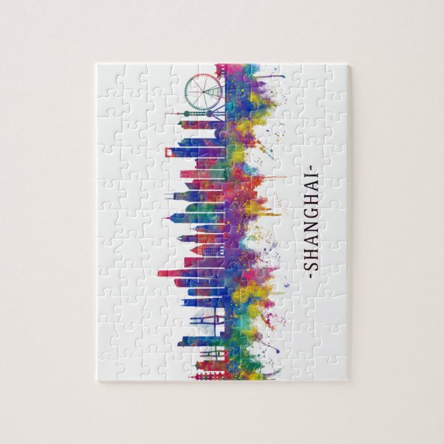Shanghai China Skyline Puzzle (Vertikal)