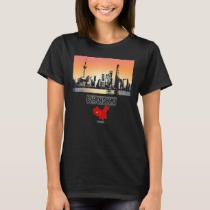Shanghai China Skyline Vacation Souvenir Stadt T-Shirt