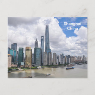 Shanghai China Vintage Reise Tourismus Werbung Postkarte