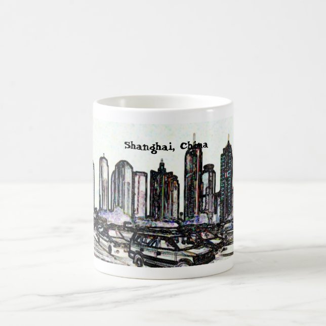 Shanghai-Chinawolkenkratzerpanorama mug2 Kaffeetasse (Mittel)