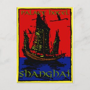 Shanghai-Gepäckanhänger Postkarte