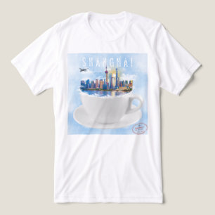 Shanghai in a Teacup - Futuristische Skyline Art Tri-Blend Shirt