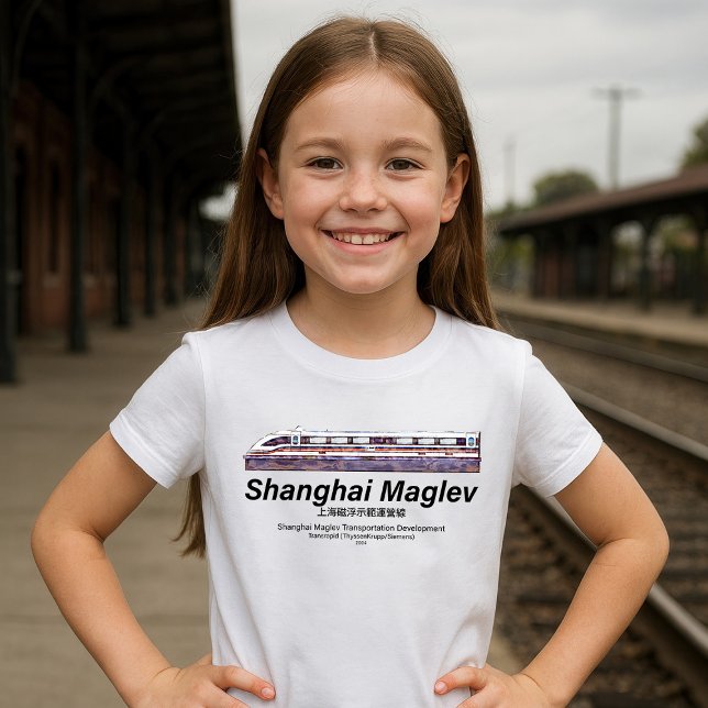 Shanghai Maglev Hochgeschwindigkeitszug SMT Transr T-Shirt (Shanghai Maglev High-Speed SMT Transrapid Train. Girl Basic T-Shirt)