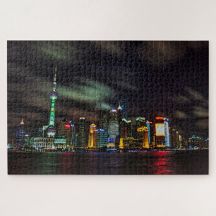Shanghai Night Skyline Puzzle