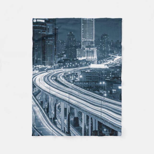 Shanghai Overpass 1 Fleece-Decke Fleecedecke (Vorderseite)