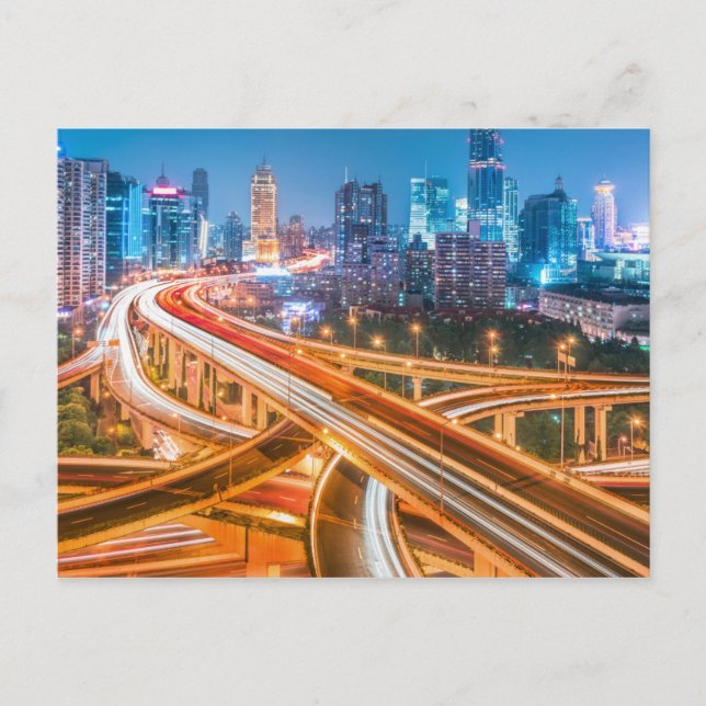 Shanghai Overpass 2 Postkarte (Vorderseite)
