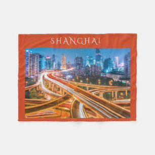 Shanghai Overpass 2 Vlies-Decke Fleecedecke