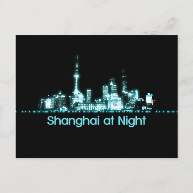 Shanghai Skyline Postkarte (Vorderseite)