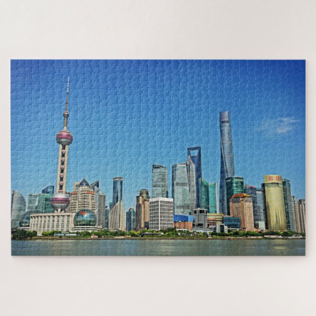 Shanghai-Skyline von der Promenade - 20x30 - 1014 Puzzle (Horizontal)