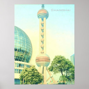 Shanghai Vintag Oriental Pearl Tower Poster