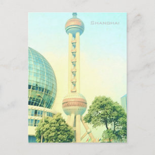 Shanghai Vintage Oriental Pearl Tower Reise Postkarte