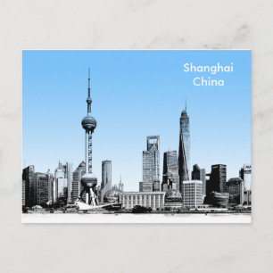 Shanghai Vintage Reise Tourismus Werbung Postkarte