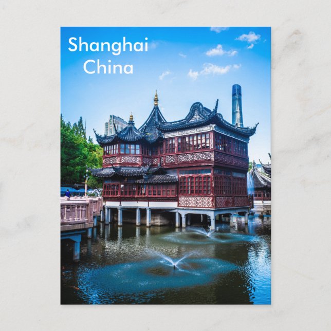 Shanghai Vintage Travel Tourism Ad Postkarte (Vorderseite)