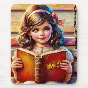 SHANICE ~ Sweet Vintag Girl Reads Book ~ Mousepad