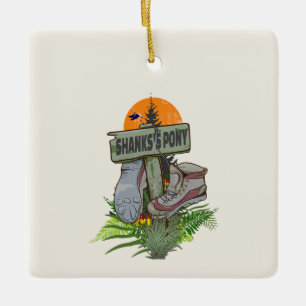 Shanks pony alte Wanderstiefel Keramikornament