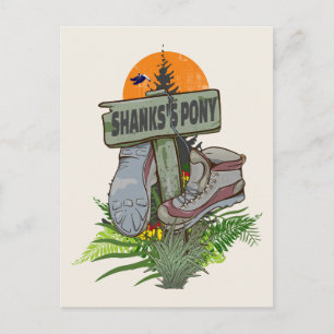 Shanks pony alte Wanderstiefel Postkarte