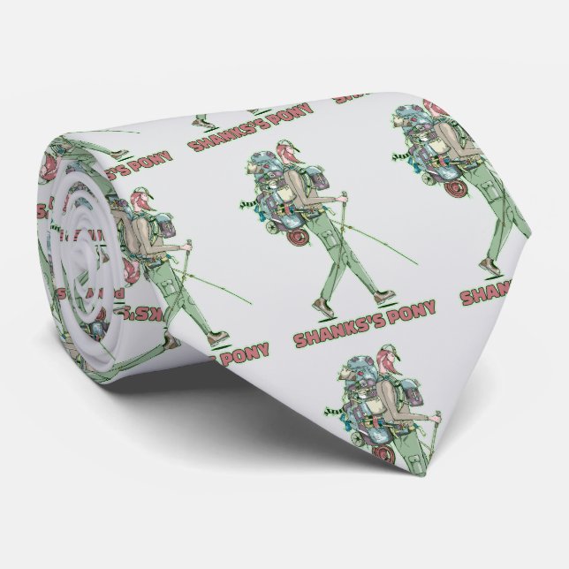 Shanks's pony lustiger Wanderweg Krawatte (Gerollt)