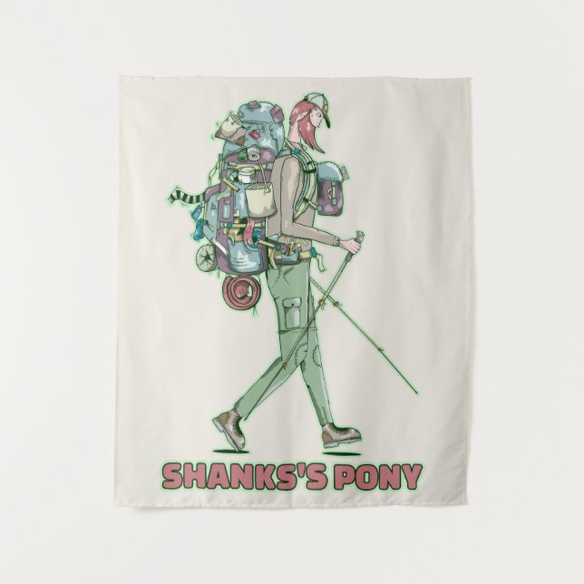 Shanks's pony lustiger Wanderweg Wandteppich (Vorderseite)