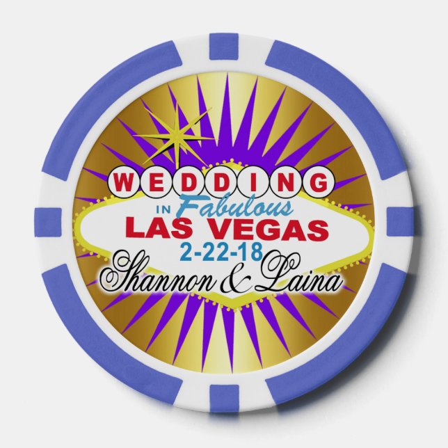 Shannon2 lila Hochzeit Vegas Poker Chip (Vorderseite)