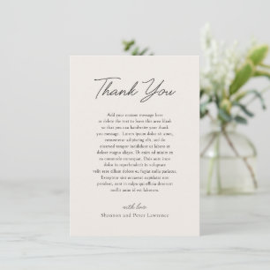 Shannon Beige Elegant Wedding Dankeskarte