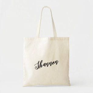 Shannon Customizable Script Design Tote Bag Tragetasche