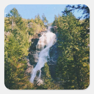 Shannon Falls, Squamish, Kanada Quadratischer Aufkleber