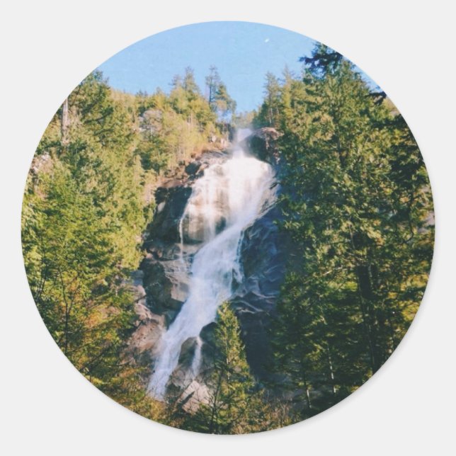 Shannon Falls, Squamish, Kanada  Runder Aufkleber (Vorderseite)