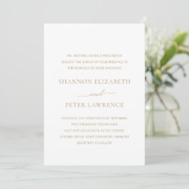Shannon Gold Elegant Wedding Einladung