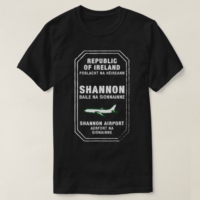 Shannon Ireland Passport Briefmarke Vacation Trave T-Shirt (Design vorne)