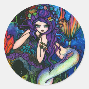 "Shannon" Mermaid Fantasy Fairy Runder Aufkleber