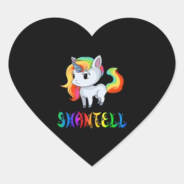 Shantell Unicorn Herz-Aufkleber (Vorderseite)