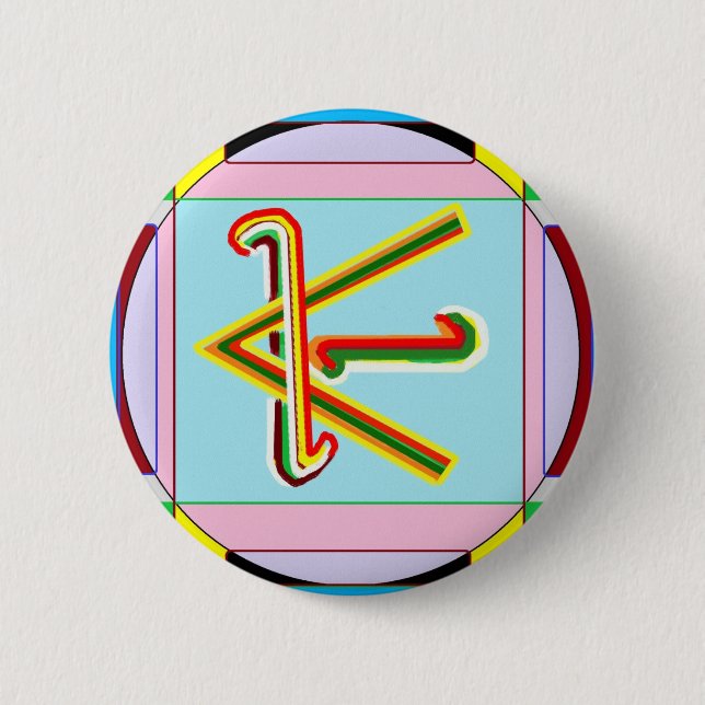 Shanti d.h. Frieden: Karuna Reiki heilendes Symbol Button (Vorderseite)