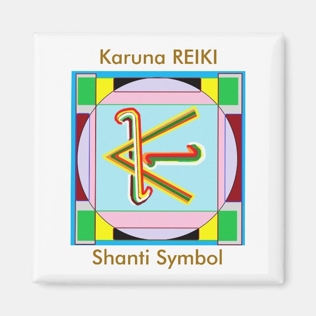 Shanti, d.h. Frieden: Karuna Reiki Heilsymbol Magnet (Vorne)