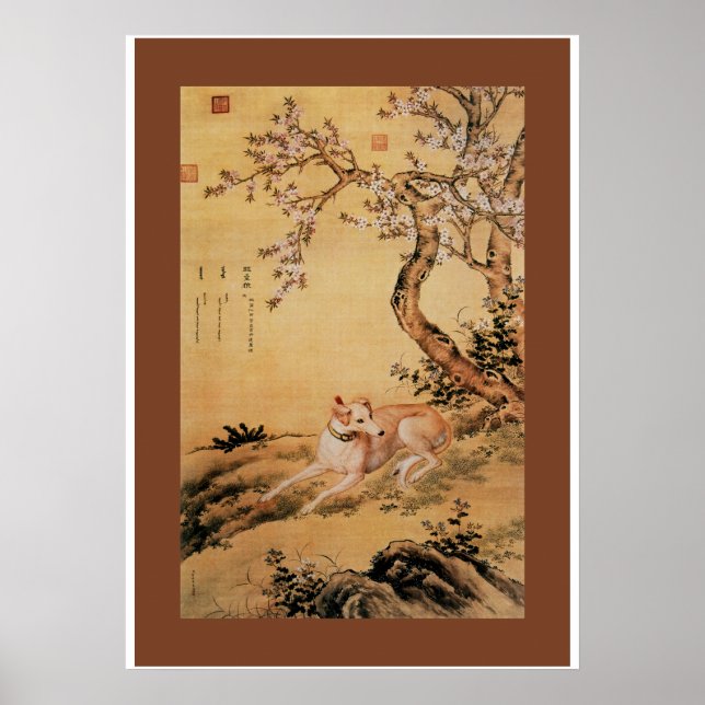 Shanxing Wolf (睒 星 狼)~Greyhound Giuseppe Castiglio Poster (Vorne)