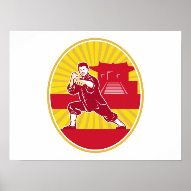 Shaolin Kung Fu Master Retro Poster (Vorne)