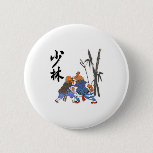 Shaolin Mönch T-Shirt  Button (Vorderseite)