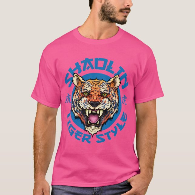 Shaolin Tiger Style Kung Fu Vollfarbe T-Shirt (Vorderseite)