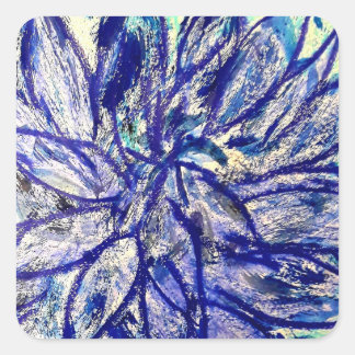Shape Square Selten Blue Dalhia Quadratischer Aufkleber