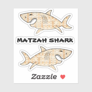Shaped Stickers Matzah Shark Aufkleber