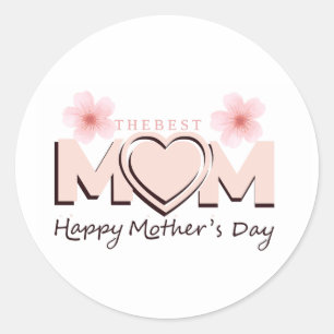 SHappy Mother's Day!   Niedliche Typografie Runder Aufkleber