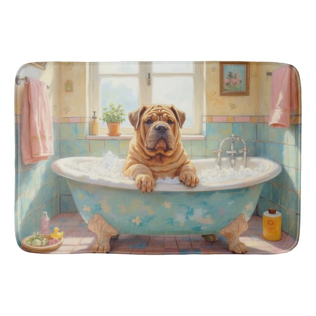 Shar-Pei Bath Time Cute Bathroom Decor Badematte (Vorderseite)