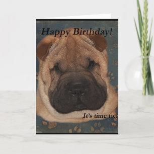 Shar Pei Birthday-Take Paws Karte
