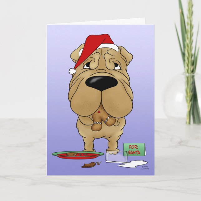 Shar-Pei Christmas Feiertagskarte (Vorderseite)