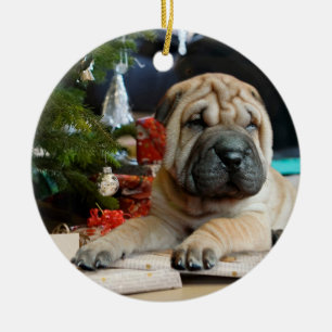 Shar Pei Christmas Keramik Ornament