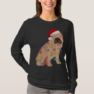 Shar Pei Christmas Lights Xmas Hund Lover T-Shirt
