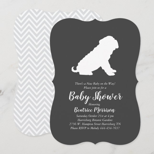 Shar-Pei Dog Baby Shower Gender Neutral Einladung (Vorne/Hinten)